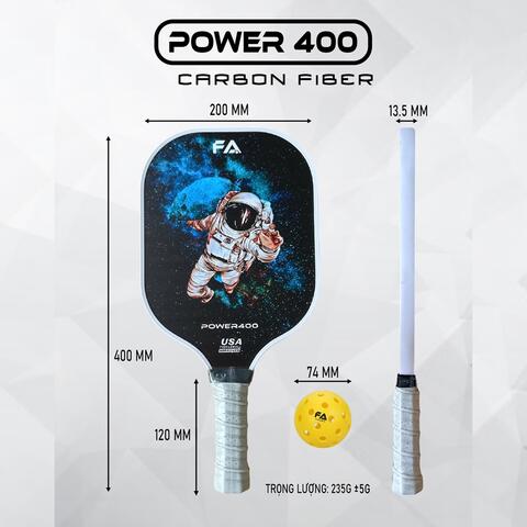 POWER400 Combo vợt PICKLEBALL Full Phụ Kiện