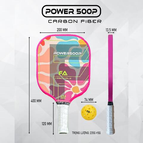 POWER500P Combo vợt PICKLEBALL Full Phụ Kiện