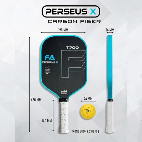 Perseus-X T700 Bề Mặt Nhám Combo vợt PICKLEBALL Full Phụ Kiện