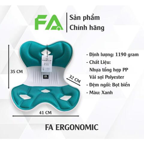 GHẾ CÔNG THÁI HỌC FA, Giải Pháp Chữa Đau Lưng, Chống Gù, Chỉnh Dáng Ngồi Đúng (Màu Xanh Ngọc)