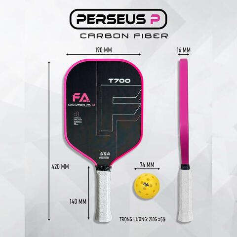 Perseus-P T700 Bề Mặt Nhám Combo vợt PICKLEBALL Full Phụ Kiện